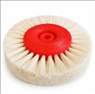 Perie alba de capra drept sau ascutit, 4 randuri, centru rosu, plastic