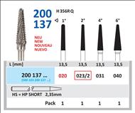 Freza  pt. METAL, 2 grade, Horico 200 137 023/2,  2.3 mm, paralelofrezor    coarse,