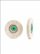 Perie 48 mm, alba mixta par + piele,  centru metal