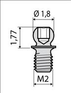 039SFM2 ( 1 buc / cut ), bila  MICRO,    cu filet de fixare de 2 mm